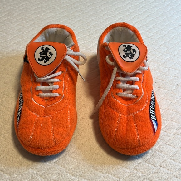 Sloffie Holland slippers house shoes, orange/white, kids 2-3 - Picture 2 of 7